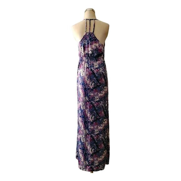 Cynthia Rowley Blue Purple Front Wrap Maxi Dress Size M - Picture 3 of 7